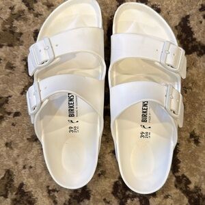 Birkenstock Arizona Essentials EVA Slide Sandal - Women's in white size 8-8.5